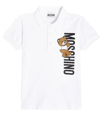 Moschino Kids Teddy Bear cotton-blend polo shirt
