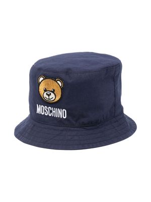 Moschino Kids Teddy Bear cotton hat - Blue
