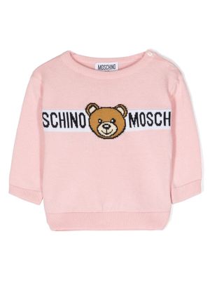 Moschino Kids Teddy Bear cotton jumper - Pink