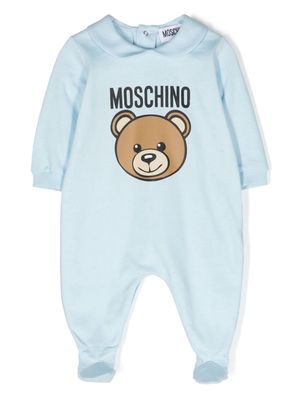 Moschino Kids Teddy Bear cotton pajamas - Blue