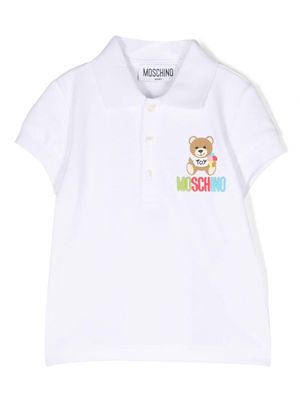 Moschino Kids Teddy Bear cotton polo shirt - White