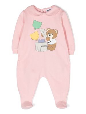 Moschino Kids Teddy Bear cotton pyjama - Pink