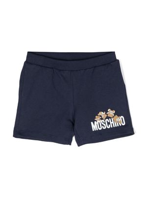 Moschino Kids Teddy Bear cotton shorts - Blue