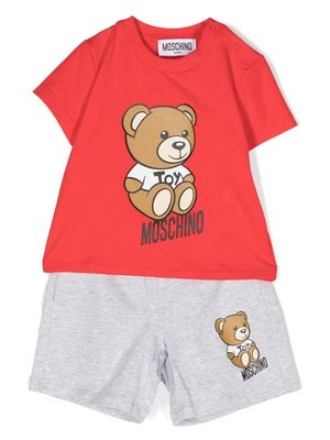Moschino Kids Teddy Bear cotton shorts - Red