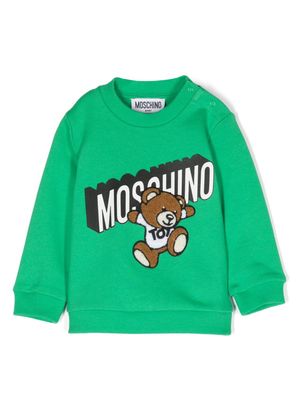 Moschino Kids Teddy Bear cotton sweatshirt - Green