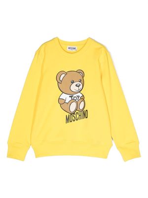 Moschino Kids Teddy Bear cotton sweatshirt - Yellow