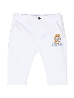 Moschino Kids Teddy Bear cotton trousers - White