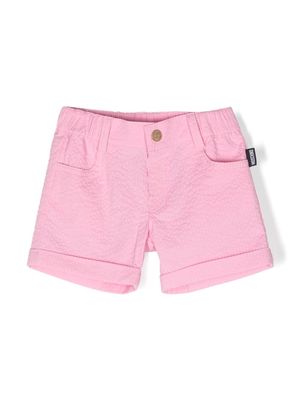 Moschino Kids teddy-bear crinkle shorts - Pink