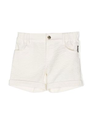 Moschino Kids Teddy Bear crinkle shorts - White
