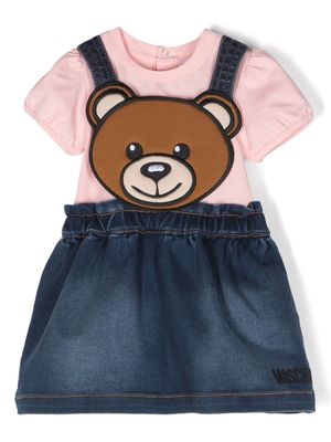 Moschino Kids Teddy Bear denim skirt - Pink