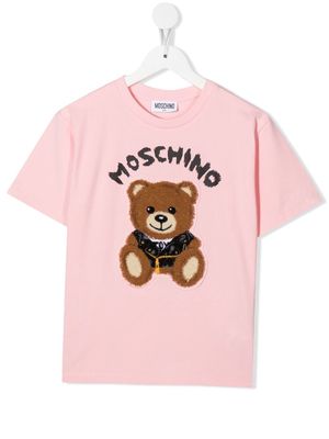 Moschino Kids Teddy Bear-detail T-shirt - Pink