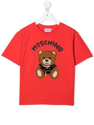 Moschino Kids Teddy Bear-detail T-shirt - Red