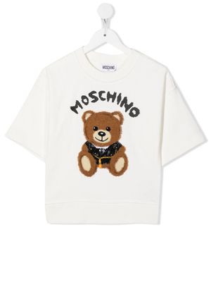 Moschino Kids Teddy Bear-detail T-shirt - White