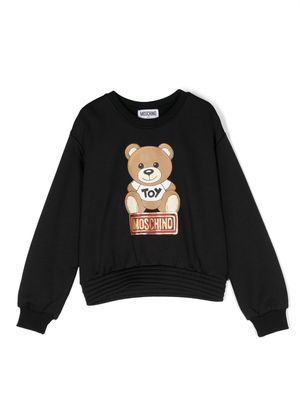 Moschino Kids Teddy Bear drop-shoulder sweatshirt - Black