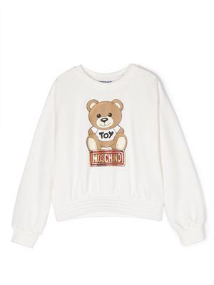 Moschino Kids Teddy Bear drop-shoulder sweatshirt - White