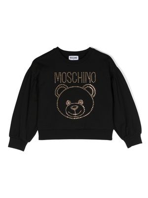 Moschino Kids Teddy Bear-embellished sweatshirt - Black