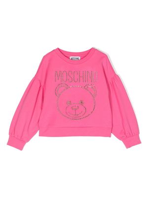 Moschino Kids Teddy Bear-embellished sweatshirt - Pink