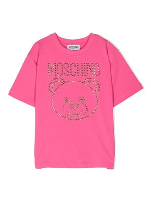 Moschino Kids Teddy Bear-embellished T-shirt - Pink