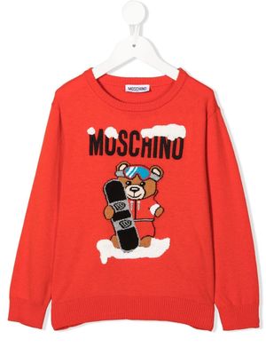 Moschino Kids Teddy Bear embroidered jumper