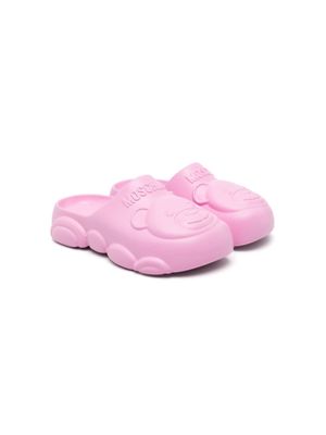 Moschino Kids Teddy Bear flatform slippers - Pink