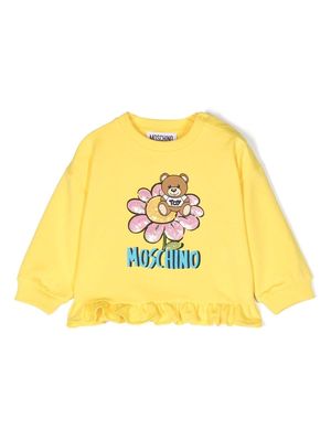Moschino Kids Teddy Bear flower motif T-shirt - Yellow