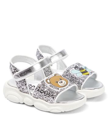 Moschino Kids Teddy Bear glitter sandals