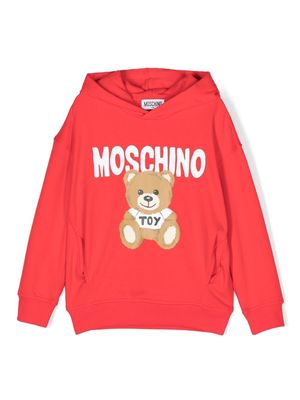 Moschino Kids Teddy Bear graphic print hoodie - Red