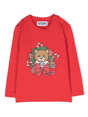 Moschino Kids Teddy Bear graphic-print sweatshirt - 50109 POPPY RED