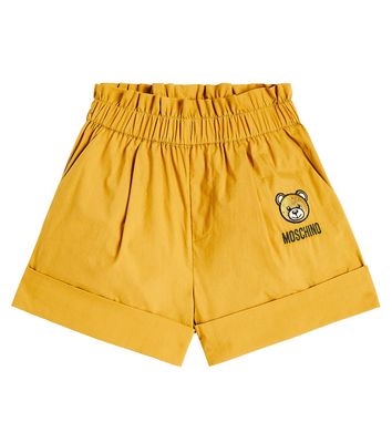 Moschino Kids Teddy Bear high-rise cotton shorts