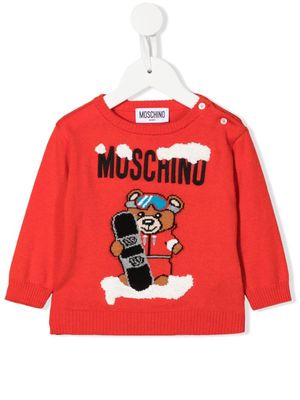 Moschino Kids Teddy Bear intarsia T-shirt - Red
