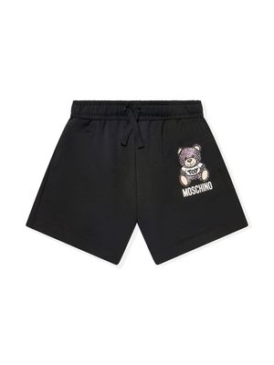 Moschino Kids Teddy Bear jersey shorts - Black