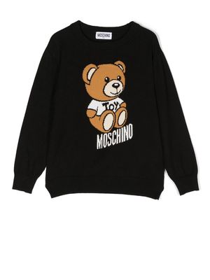Moschino Kids Teddy Bear knitted jumper - Black