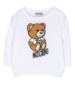 Moschino Kids Teddy Bear knitted jumper - White