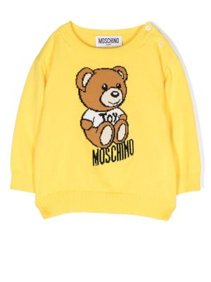 Moschino Kids Teddy Bear knitted jumper - Yellow