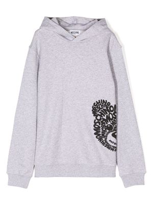 Moschino Kids Teddy Bear logo-print hoodie - Grey