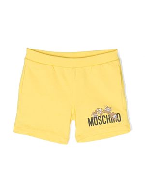 Moschino Kids Teddy Bear logo-print shorts - Yellow