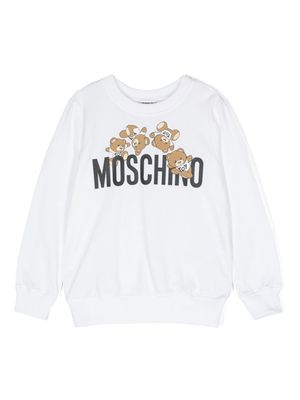 Moschino Kids Teddy Bear logo-print sweatshirt - Neutrals