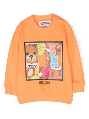 Moschino Kids Teddy Bear logo-print sweatshirt - Orange