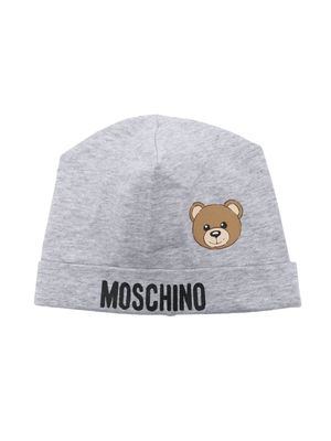 Moschino Kids Teddy Bear mélange beanie - Grey