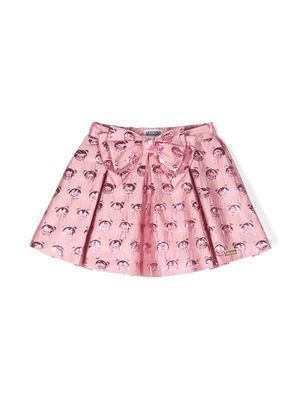 Moschino Kids Teddy Bear metallic-finish skirt - Pink