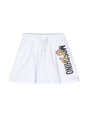 Moschino Kids Teddy Bear-motif A-line skirt - White