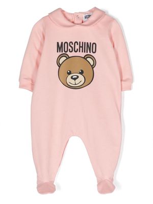 Moschino Kids Teddy Bear motif babygrow - Pink
