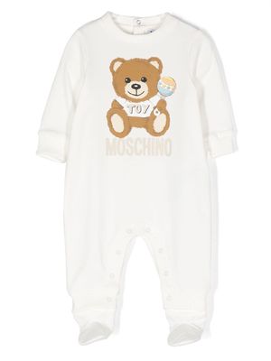 Moschino Kids Teddy Bear motif babygrow - White