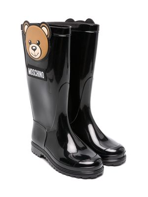 Moschino Kids Teddy Bear-motif boots - Black