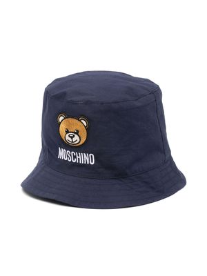 Moschino Kids Teddy Bear-motif bucket hat - Blue