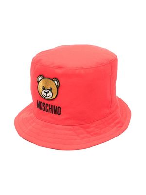 Moschino Kids Teddy Bear-motif bucket hat - Red