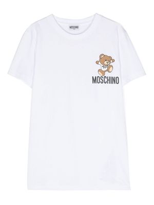 Moschino Kids Teddy-Bear-motif cotton T-shirt - White