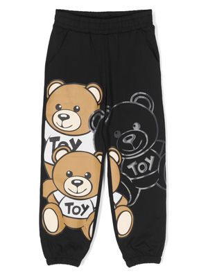 Moschino Kids Teddy Bear-motif cotton track pants - Black
