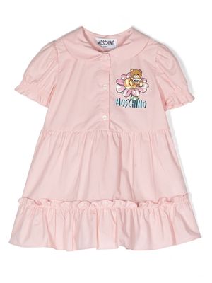 Moschino Kids teddy bear-motif dress - Pink
