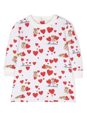 Moschino Kids Teddy Bear-motif heart-print sweatshirt - White